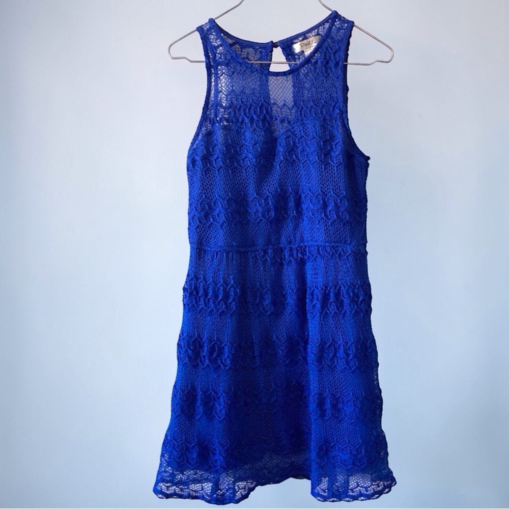 Pinky Blue Crochet Dress Fully Lined summer wedding